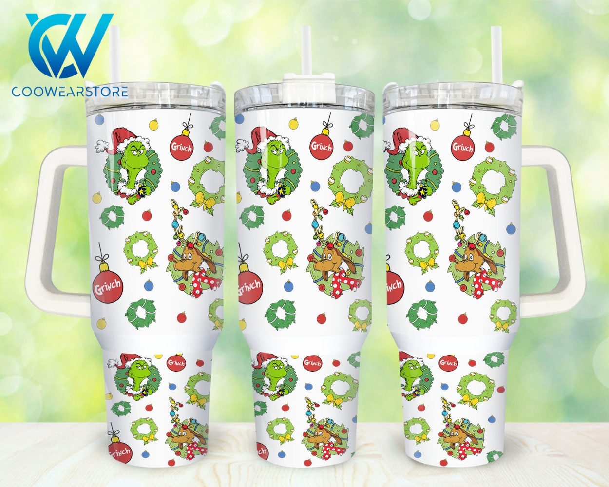 The Grinch Movies Custom Stanley Quencher 40Oz Stainless Steel Tumbler With Handle
