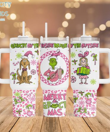 The Grinch Movies Custom Stanley Quencher 40Oz Stainless Steel Tumbler With Handle
