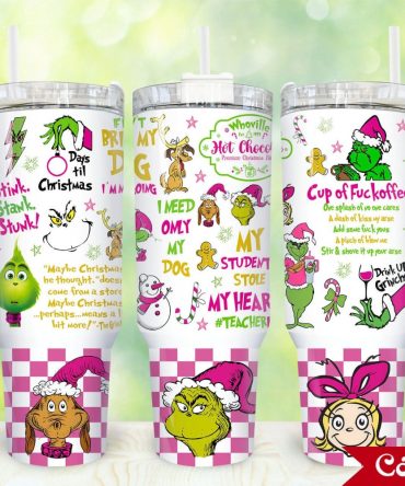 The Grinch Movies Custom Stanley Quencher 40Oz Stainless Steel Tumbler With Handle