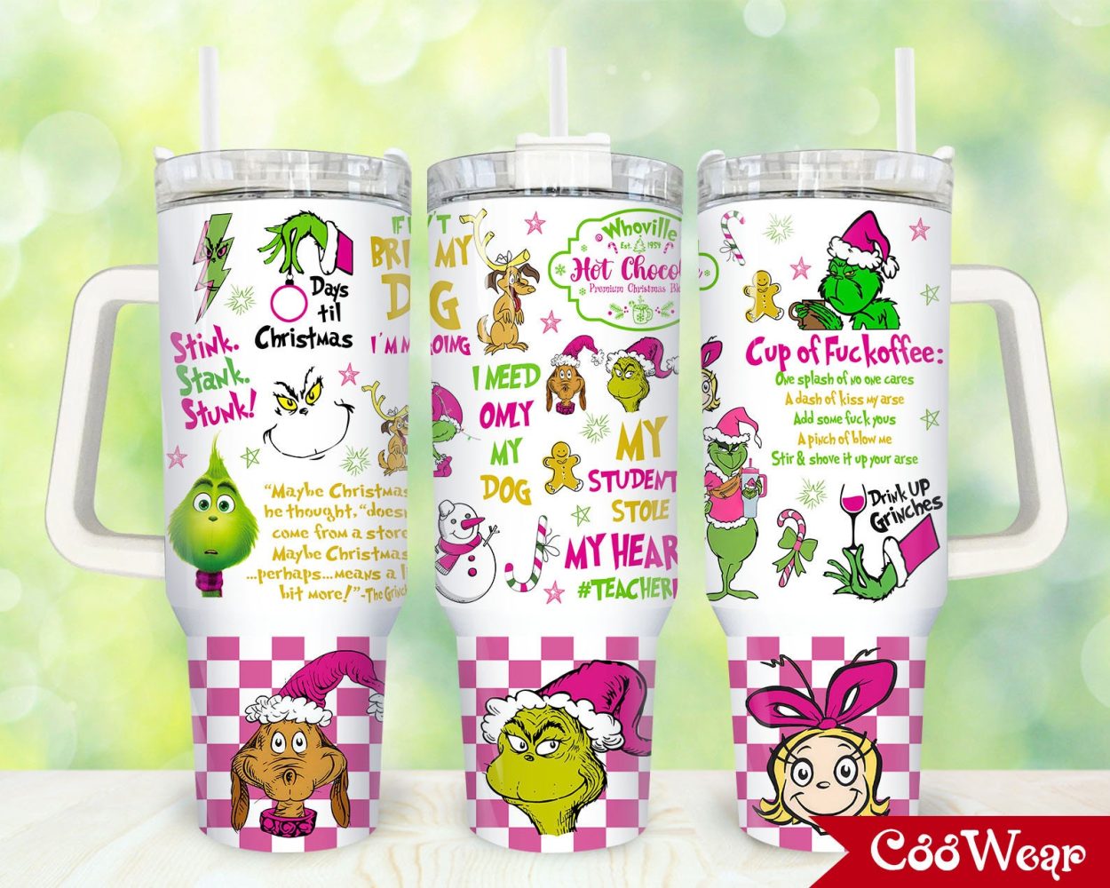 The Grinch Movies Custom Stanley Quencher 40Oz Stainless Steel Tumbler With Handle