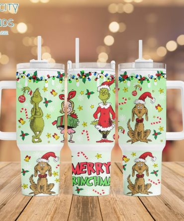 The Grinch Movies Custom Stanley Quencher 40Oz Stainless Steel Tumbler With Handle