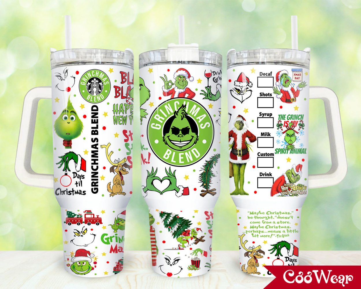 The Grinch Movies Custom Stanley Quencher 40Oz Stainless Steel Tumbler With Handle