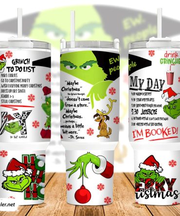 The Grinch Movies Custom Stanley Quencher 40Oz Stainless Steel Tumbler With Handle