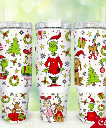 The Grinch Movies Custom Stanley Quencher 40Oz Stainless Steel Tumbler With Handle