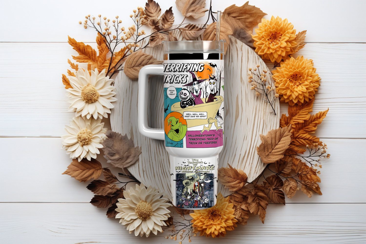 The Nightmare Before Christmas Custom Stanley Quencher 40Oz Stainless Steel Tumbler With Handle - Image 2