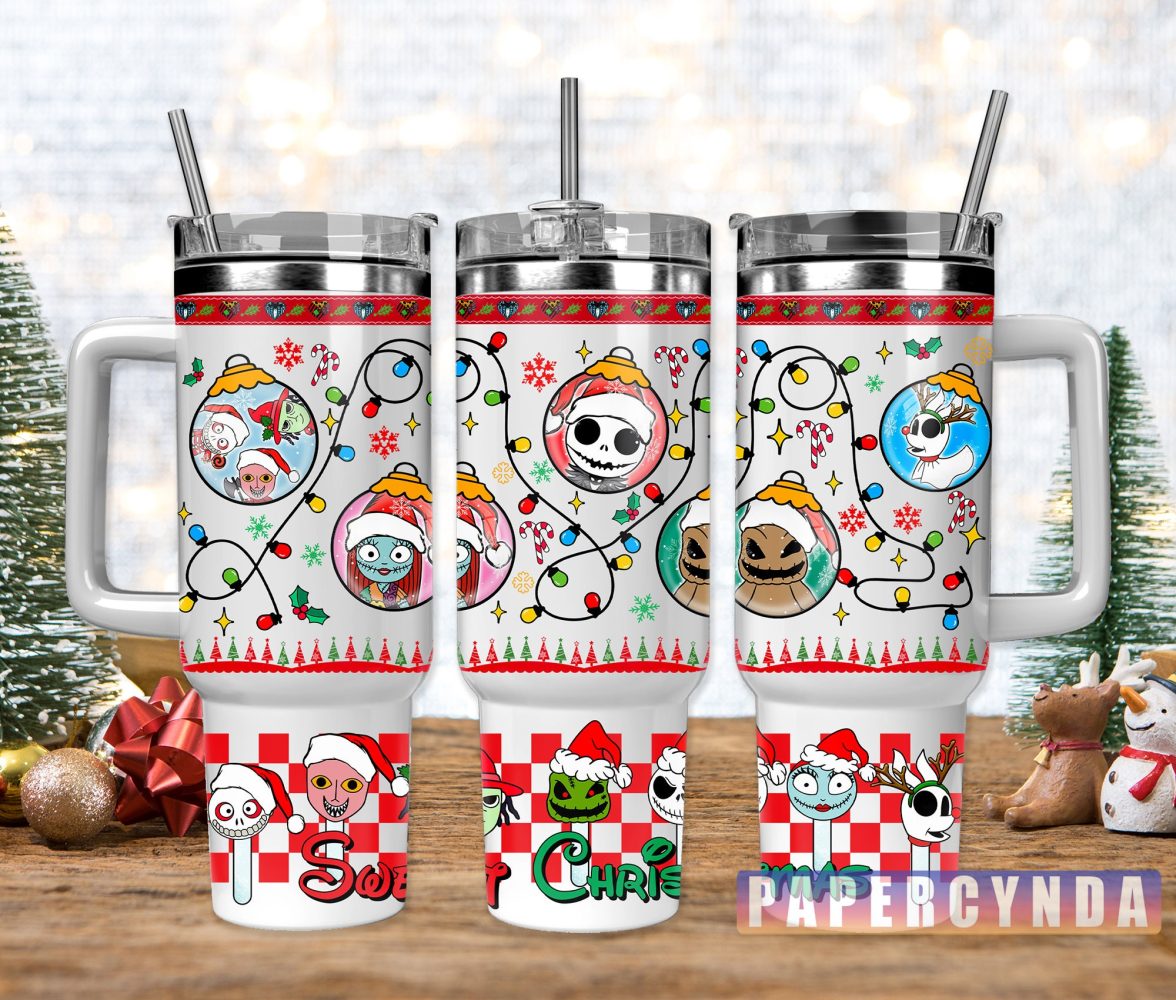 The Nightmare Before Christmas Custom Stanley Quencher 40Oz Stainless Steel Tumbler With Handle