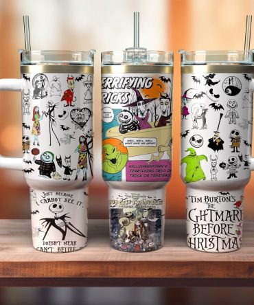 The Nightmare Before Christmas Custom Stanley Quencher 40Oz Stainless Steel Tumbler With Handle