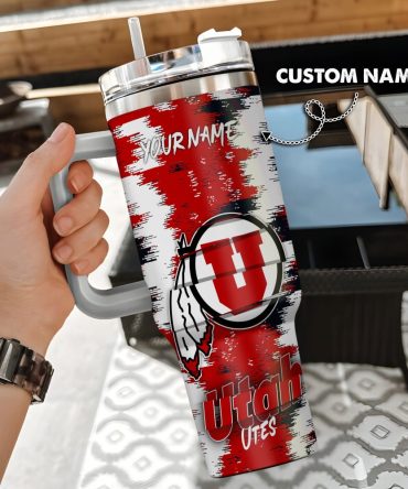 Utah Utes Ncaa Custom Stanley Quencher 40Oz Stainless Steel Tumbler With Handle
