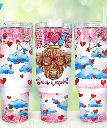 Valentines Highland Cow Custom Stanley Quencher 40Oz Stainless Steel Tumbler With Handle