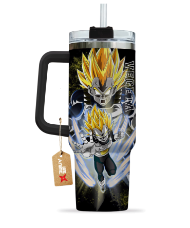 Vegeta Super Saiyan 2 Dragon Ball Anime Custom Stanley Quencher 40Oz Stainless Steel Tumbler With Handle