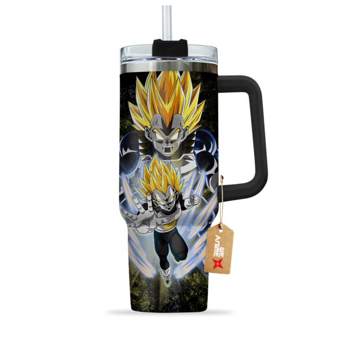 Vegeta Super Saiyan 2 Dragon Ball Anime Custom Stanley Quencher 40Oz Stainless Steel Tumbler With Handle - Image 2