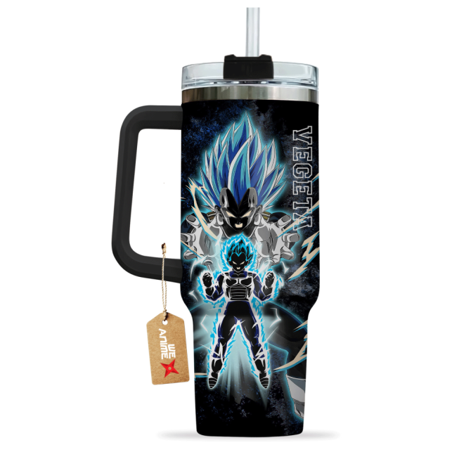 Vegeta Super Saiyan Blue Dragon Ball Anime Custom Stanley Quencher 40Oz Stainless Steel Tumbler With Handle - Image 2