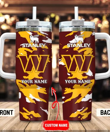 Washington Commanders Nfl Custom Stanley Quencher 40Oz Stainless Steel Tumbler With Handle