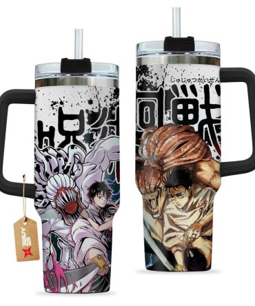 Yuta Okkotsu And Rika Jujutsu Kaisen Anime Custom Stanley Quencher 40Oz Stainless Steel Tumbler With Handle