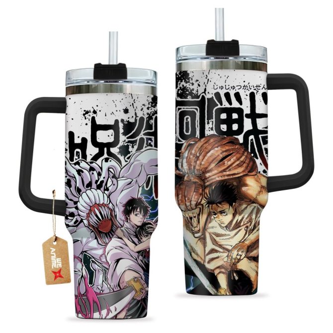 Yuta Okkotsu And Rika Jujutsu Kaisen Anime Custom Stanley Quencher 40Oz Stainless Steel Tumbler With Handle