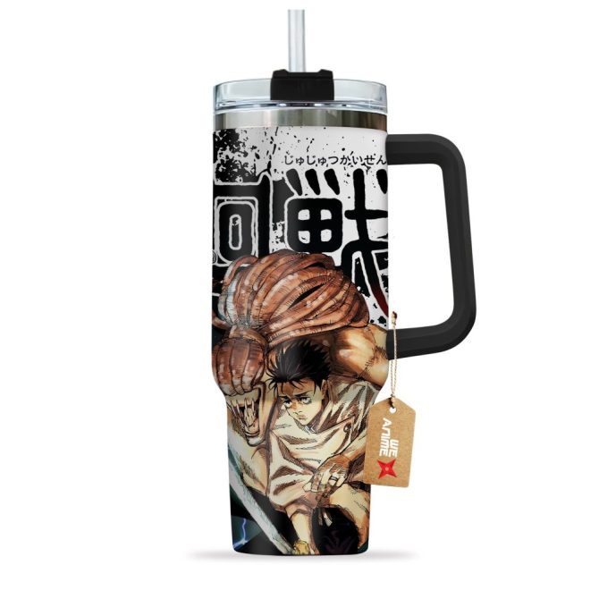 Yuta Okkotsu And Rika Jujutsu Kaisen Anime Custom Stanley Quencher 40Oz Stainless Steel Tumbler With Handle - Image 2