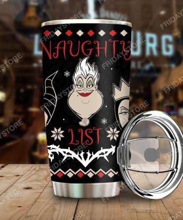 Naughty List Tumbler - Fun Holiday Travel Mug With Lid , 20Oz Stainless Steel