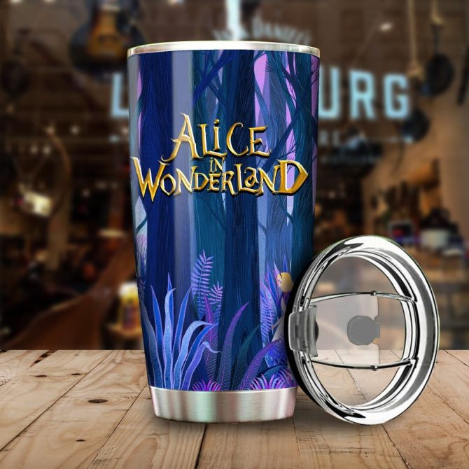 Enchanting Alice In Wonderland Tumbler - Insulated Travel Mug With Lid, 20Oz