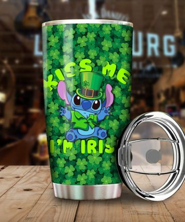 St. Patrick'S Day Tumbler - Fun Green Clover Design - Insulated Travel Mug 20Oz