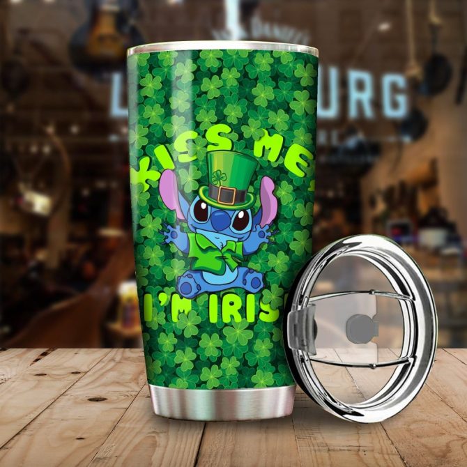 St. Patrick'S Day Tumbler - Fun Green Clover Design - Insulated Travel Mug 20Oz