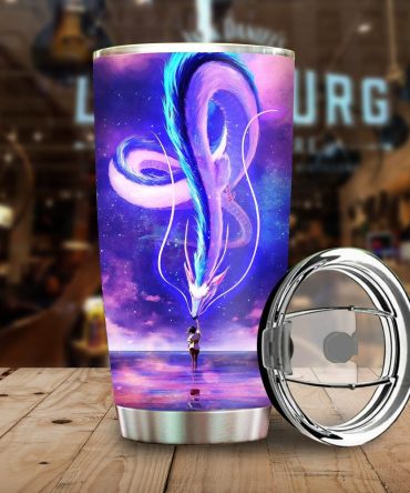 Cosmic Dragon Stainless Steel Tumbler - Insulated Travel Mug With Lid, 20 Oz - Vibrant Fantasy Art Design