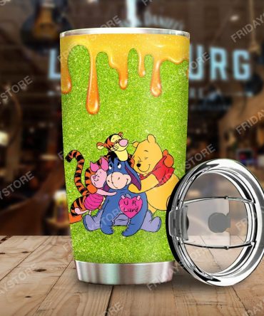 Colorful Glitter Travel Tumbler With Cute Bear Design - Insulated & Spill-Proof Mug