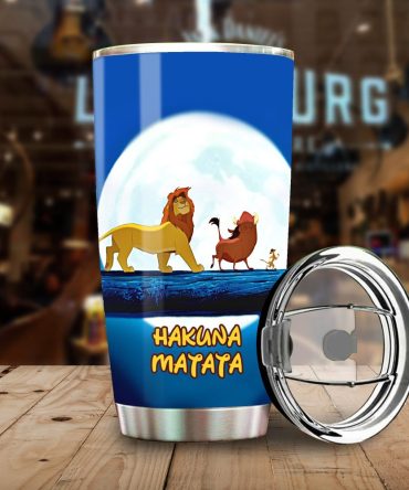 Insulated Hakuna Matata Tumbler - 20Oz Lion-Themed Stainless Steel Travel Mug