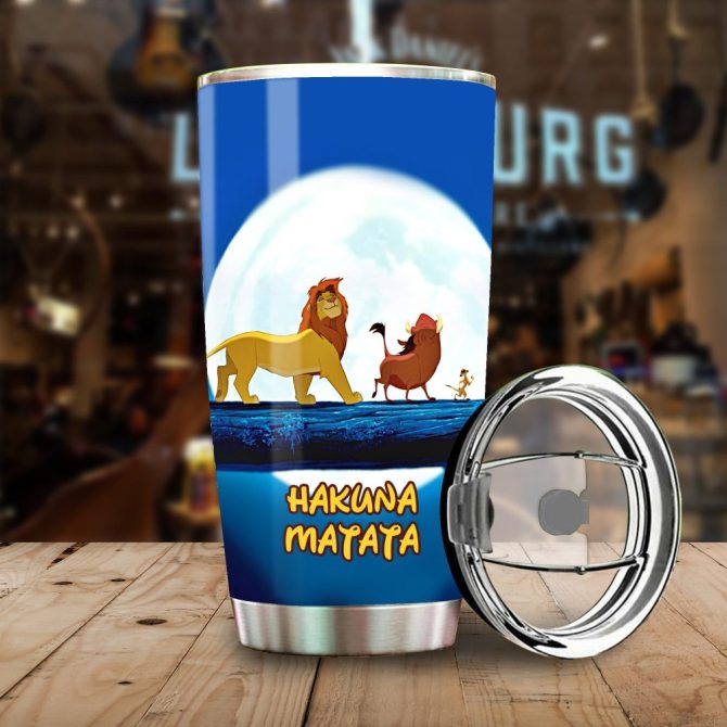 Insulated Hakuna Matata Tumbler - 20Oz Lion-Themed Stainless Steel Travel Mug