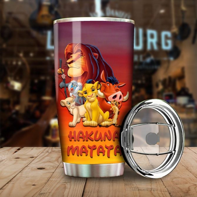 Colorful Lion King Tumbler Set - Hakuna Matata & Scar Design - Perfect Gift For Fans - Image 3