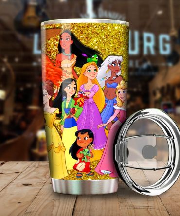 Magical Princess Tumbler With Glitter Finish - Insulated Travel Cup For Kids & Fans