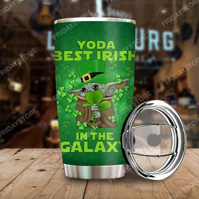 Yoda Irish Galaxy Tumbler - Unique Shamrock Design Insulated Cup