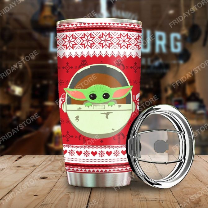 Baby Alien Holiday Tumbler - Insulated Stainless Steel Travel Mug With Lid - Perfect Gift!