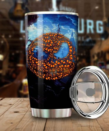 Spooky Pumpkin Stainless Steel Tumbler - Insulated Travel Mug With Lid For Hot & Cold Drinks