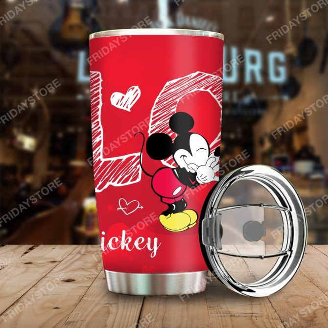 Disney Mickey Mouse Red Tumbler With Lid - Stainless Steel Insulated Travel Mug , 20Oz