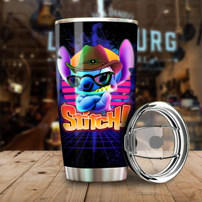 Stitch Tumbler With Lid - Retro Cool Design, Insulated For Hot/Cold Drinks, Perfect Gift!