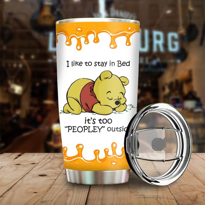 Cozy Winnie The Pooh Tumbler - Double-Wall Insulated Cup For Home & Travel - Cute Bedtime Quote & Friends Design - Image 2