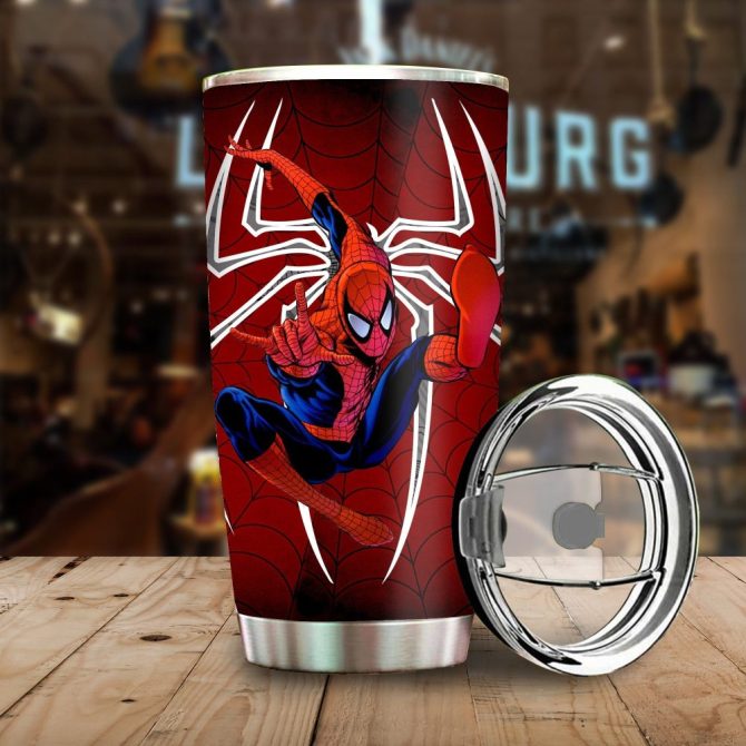 Spider Hero Insulated Tumbler With Lid - 20Oz Stainless Steel Travel Mug For Hot & Cold Drinks