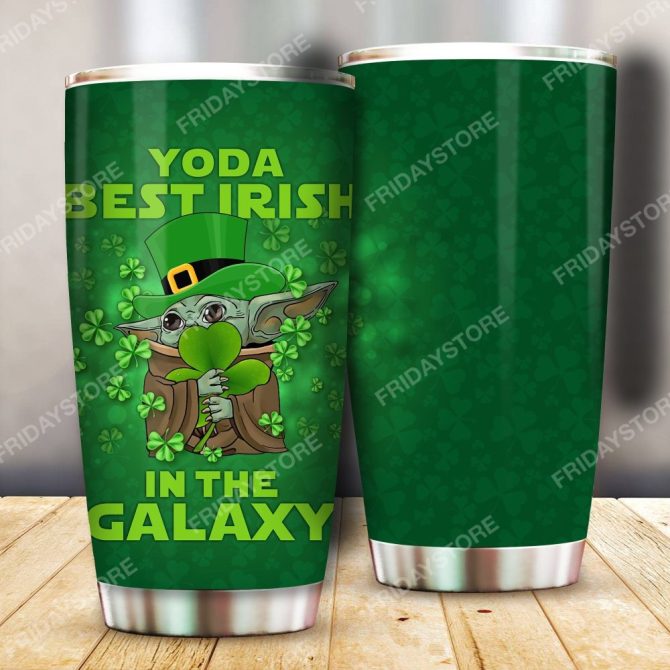 Yoda Irish Galaxy Tumbler - Unique Shamrock Design Insulated Cup - Image 3