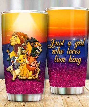 Lion King Fan Tumbler - Just A Girl Who Loves Lion King - Colorful Glitter Design