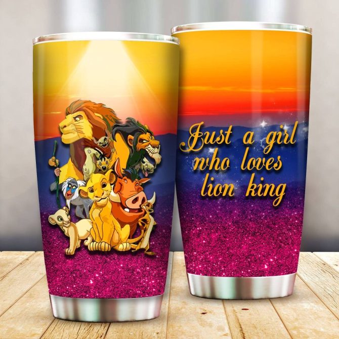 Lion King Fan Tumbler - Just A Girl Who Loves Lion King - Colorful Glitter Design