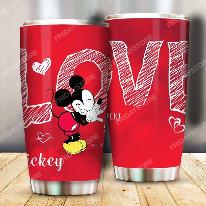 Disney Mickey Mouse Red Tumbler With Lid - Stainless Steel Insulated Travel Mug , 20Oz - Image 2