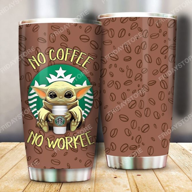 Baby Alien Coffee Tumbler - No Coffee No Workee Mug - Stainless Steel Insulated Cup - Image 5