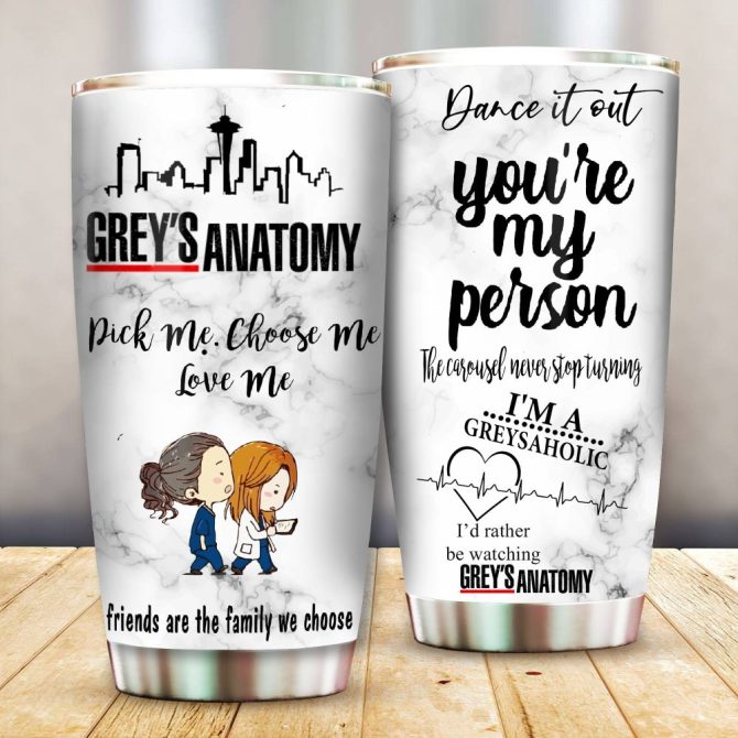 Grey'S Anatomy Tumbler - Funny Gift For Fans, 'You'Re My Person' Design, 20Oz Stainless Steel Cup