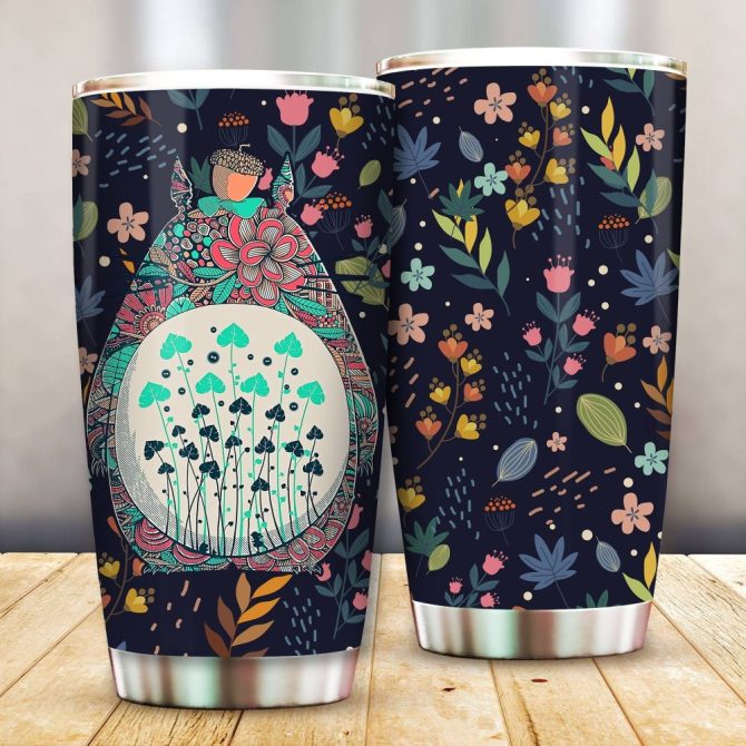 Eco-Friendly Floral Travel Tumbler With Lid – Insulated Stainless Steel Cup For Hot & Cold Drinks - Image 2