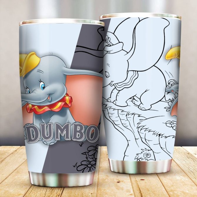 Magical Dumbo Insulated Tumbler - Double Wall Stainless Steel Travel Mug - 20Oz