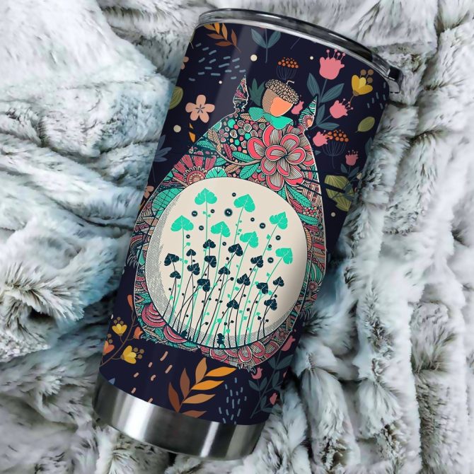 Eco-Friendly Floral Travel Tumbler With Lid – Insulated Stainless Steel Cup For Hot & Cold Drinks - Image 3