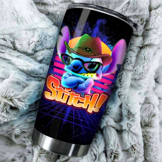 Stitch Tumbler With Lid - Retro Cool Design, Insulated For Hot/Cold Drinks, Perfect Gift! - Image 4