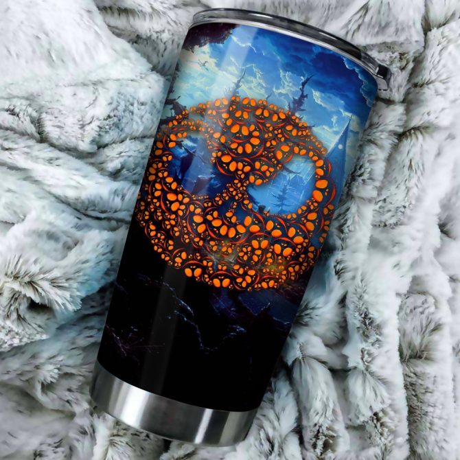 Spooky Pumpkin Stainless Steel Tumbler - Insulated Travel Mug With Lid For Hot & Cold Drinks - Image 3