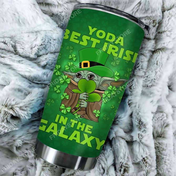 Yoda Irish Galaxy Tumbler - Unique Shamrock Design Insulated Cup - Image 4