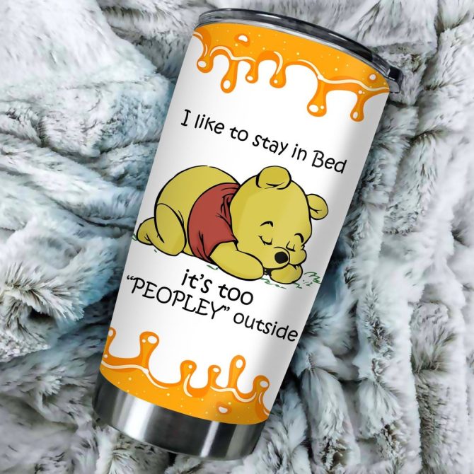 Cozy Winnie The Pooh Tumbler - Double-Wall Insulated Cup For Home & Travel - Cute Bedtime Quote & Friends Design - Image 3
